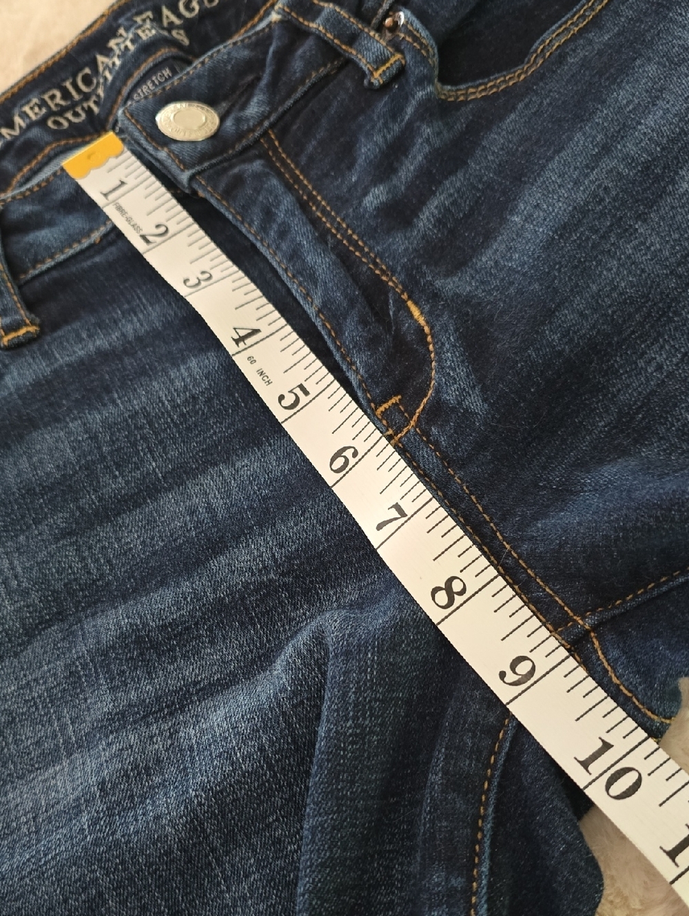 American Eagle Outfitters Dark Indigo Skinny Kick Jeans - Sz 10 Regular - Picture 7 of 9